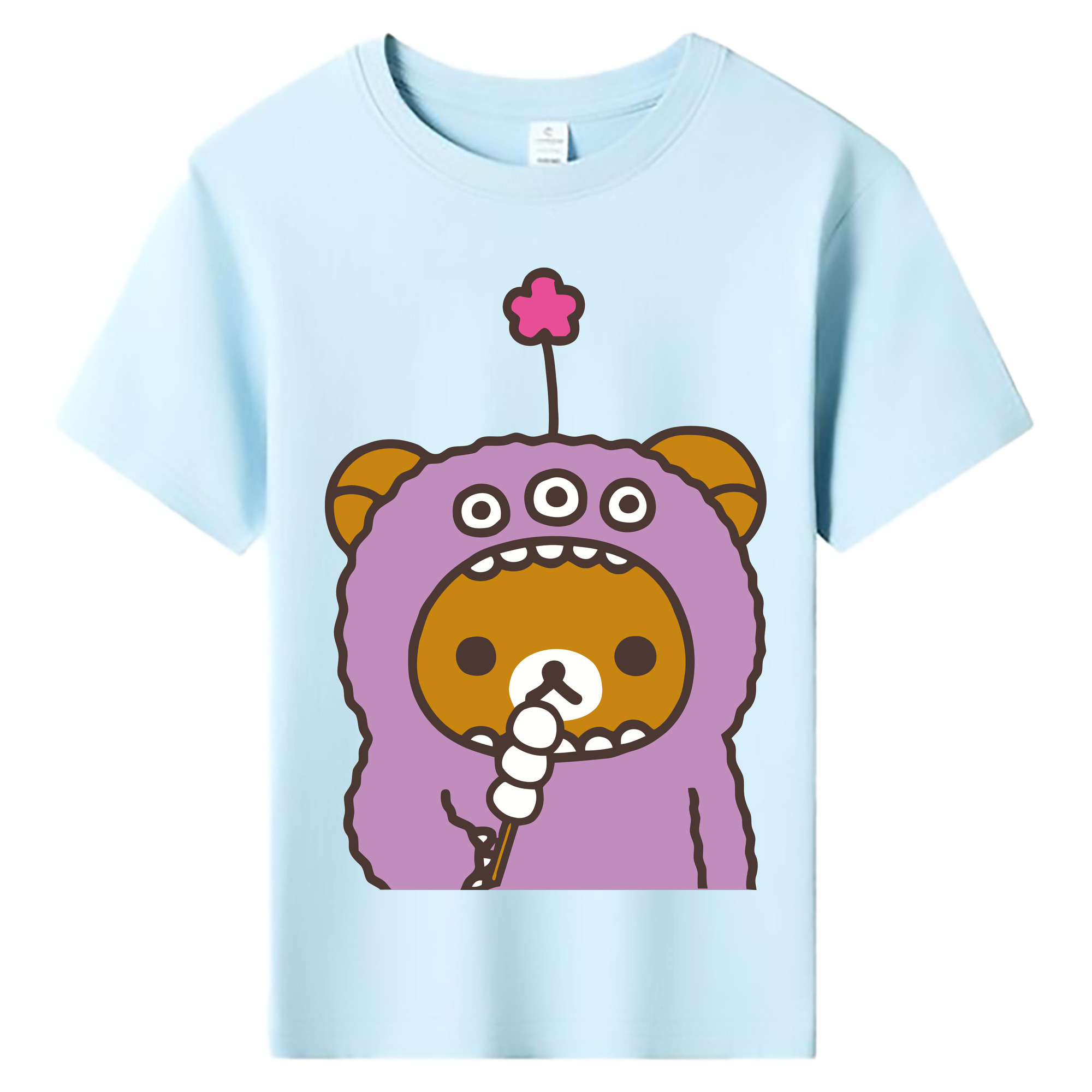 （画像用） リラックマ リラックマ キイロイトリ Rilakkuma Korilakkuma Kiiroitori 綿100％キッズTシャツ（フロントプリント）